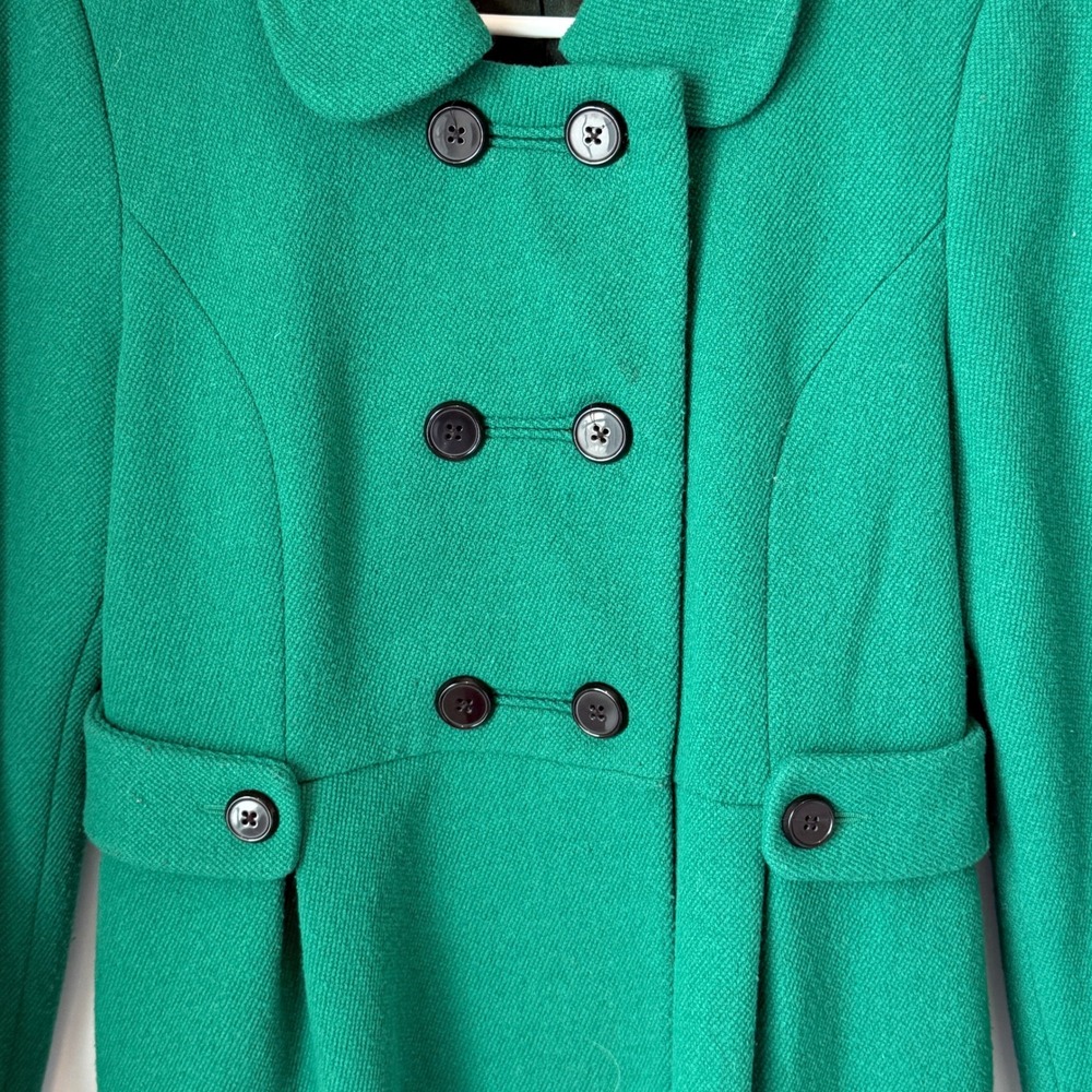 Old Navy Women Green Wool‎ Blend Double Breasted Coat Size Medium